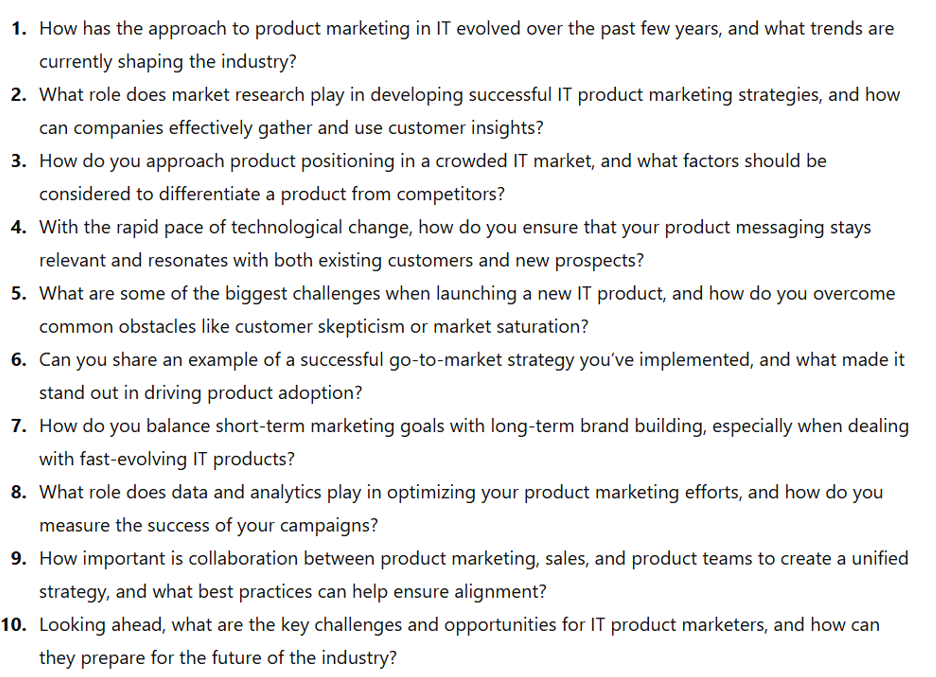 Questions created by AI for moderators